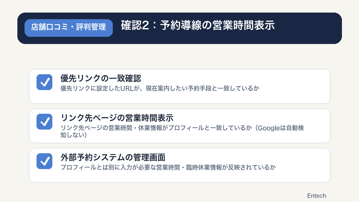 確認2|予約導線(予約リンク・外部予約システム)を点検するの図解